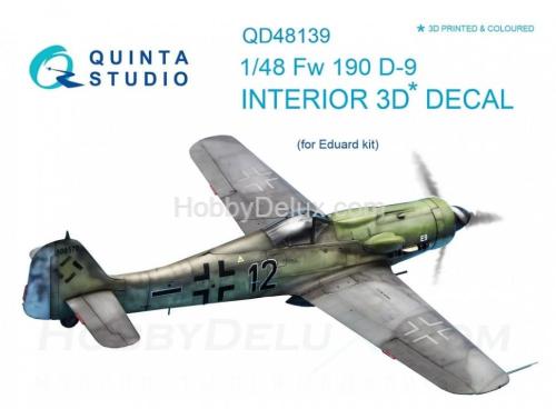 3D Декаль интерьера кабины FW 190D-9 для модели Eduard