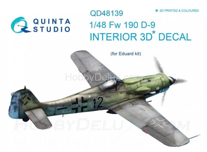 3D Декаль интерьера кабины FW 190D-9 для модели Eduard QD48139