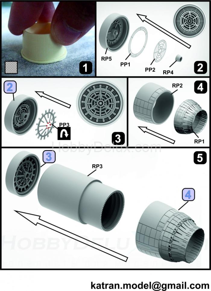 KATRAN 4802 Сопла двигателя F-14A Tomcat (закрытые) KAT4802