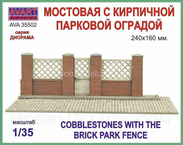 Мостовая с кирпичной парковой оградой AVA35502