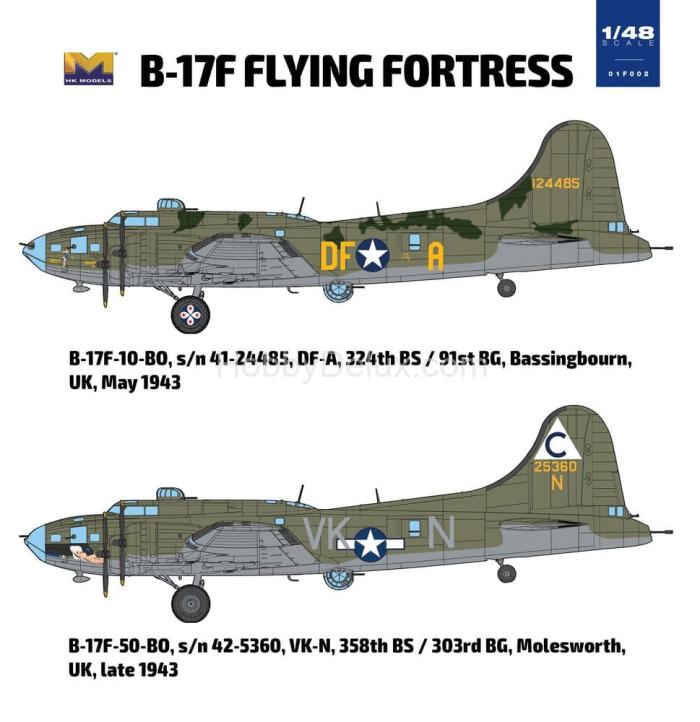 Сборная модель B-17F Flying Fortress 01F002