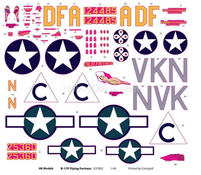 Сборная модель B-17F Flying Fortress 01F002