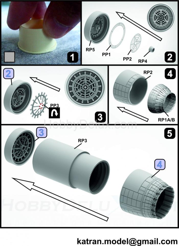 KATRAN 4803 Сопла двигателя F-14A Tomcat (разные) KAT4803