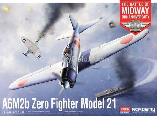 Academy 12352 1/48 Японский истребитель Mitsubishi A6M2b Zero Fighter Model 21 The Battle of Midway