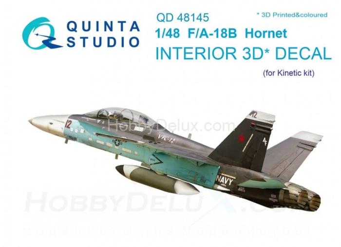 3D Декаль интерьера кабины F/A-18B для модели Kinetic QD48145