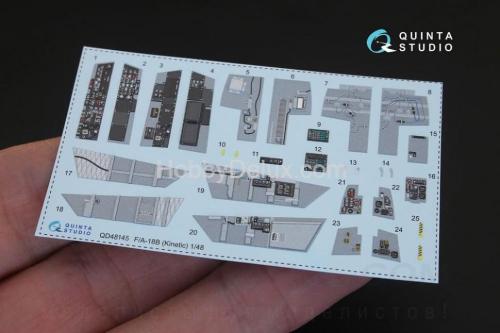 3D Декаль интерьера кабины F/A-18B для модели Kinetic