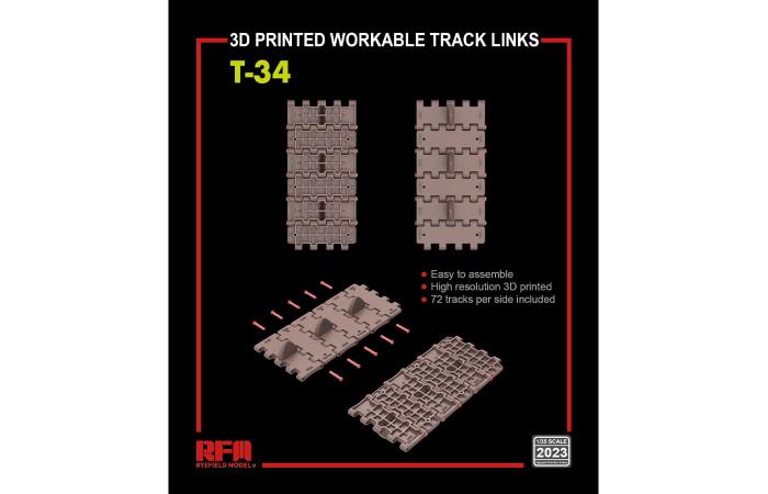 RFM (RYEFIELD MODEL) RM2023 1:35 Рабочие траки для советского танка Т-34 (3D печать)