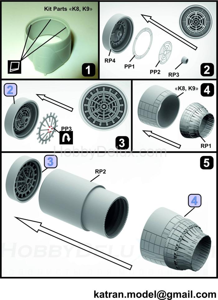 KATRAN 4808 Сопла двигателя F-14A Tomcat (закрытые) KAT4808
