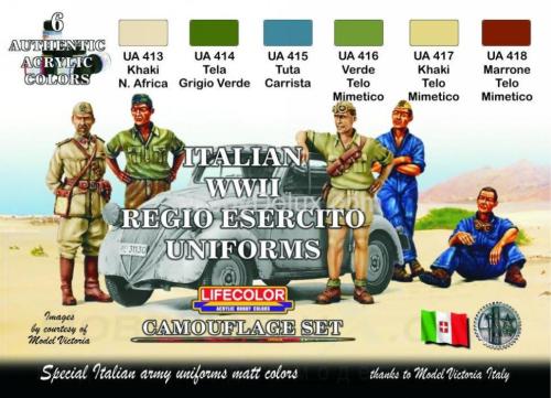 Набор красок Life Color -  ITALIAN WWII REGIO ESERCITO UNIFORMS COLOURS