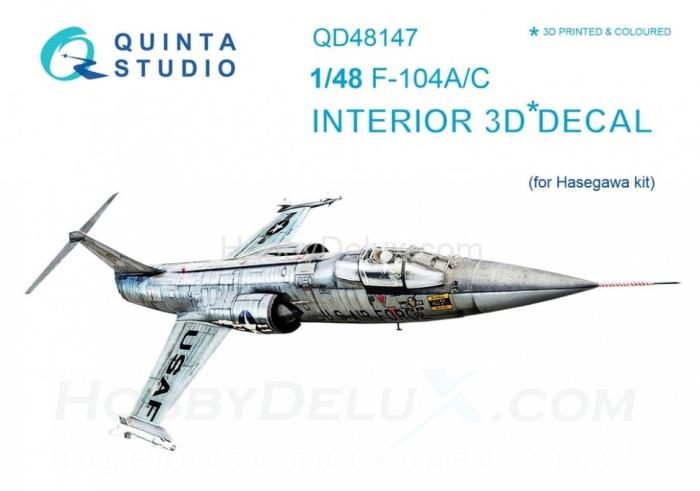 3D Декаль интерьера кабины F-104A/C для модели Hasegawa QD48147
