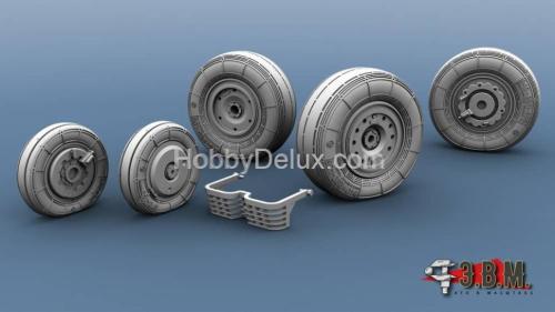 Миг-29 СМТ колеса шасси (два вида ступиц)1/72