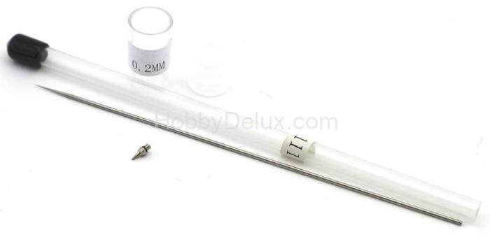 Ремкомплект для аэрографов с резьбовым соплом 0,2 мм (игла высокопрочная, сопло) JAS5531