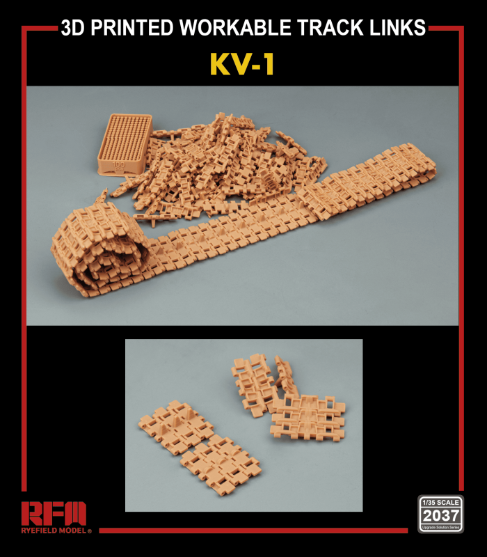 RFM (RYEFIELD MODEL) RM2037 1:35 Рабочие траки для советского танка КВ-1 с упрощенной башней (3D печать)