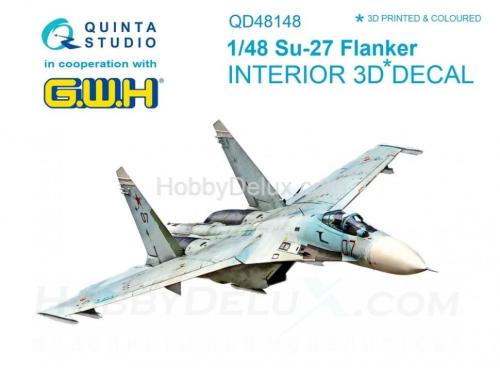 3D Декаль интерьера кабины Су-27 для модели GWH