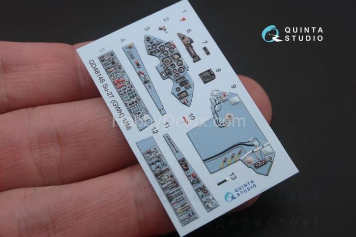 3D Декаль интерьера кабины Су-27 для модели GWH QD48148