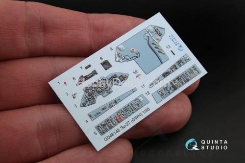 3D Декаль интерьера кабины Су-27 для модели GWH