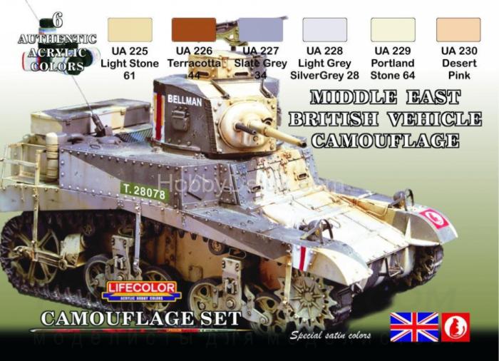 Набор красок Life Color -  MIDDLE EAST BRITISH VEHICLE CAMUFLAGE CS16