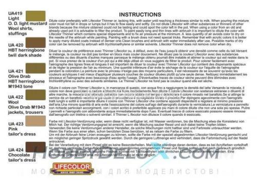 Набор красок Life Color -  WWII US ARMY UNIFORMS COLOURS SET #1