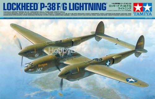 Американский самолёт Lockheed P-38F/G Lightning с фигурой пилота