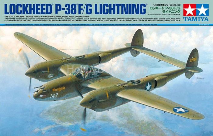 Американский самолёт Lockheed P-38F/G Lightning с фигурой пилота 61120