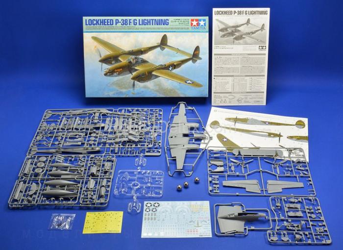 Американский самолёт Lockheed P-38F/G Lightning с фигурой пилота 61120