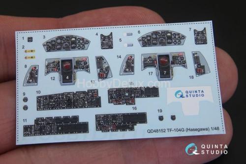 3D Декаль интерьера кабины TF-104G для модели Hasegawa