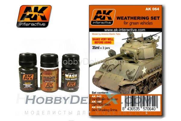 GREEN VEHICLES WEATHERING SET AK064