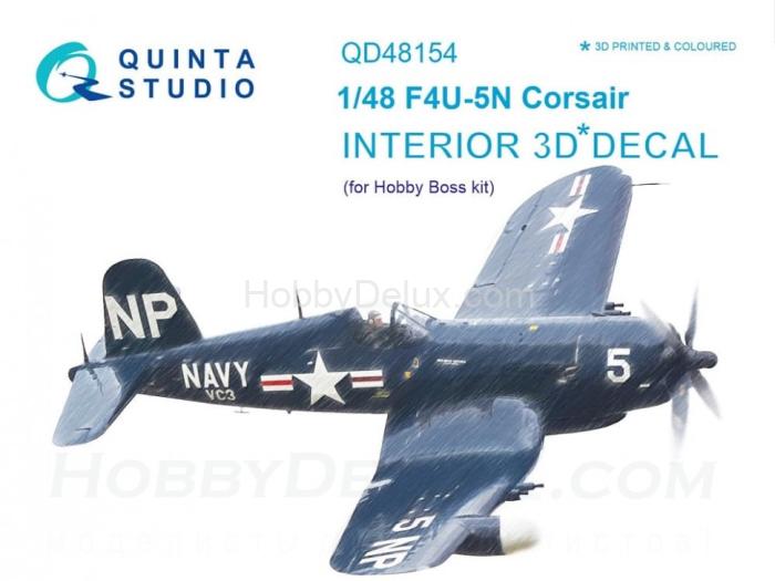 3D Декаль интерьера кабины F4U-5N для модели Hobby Boss QD48154