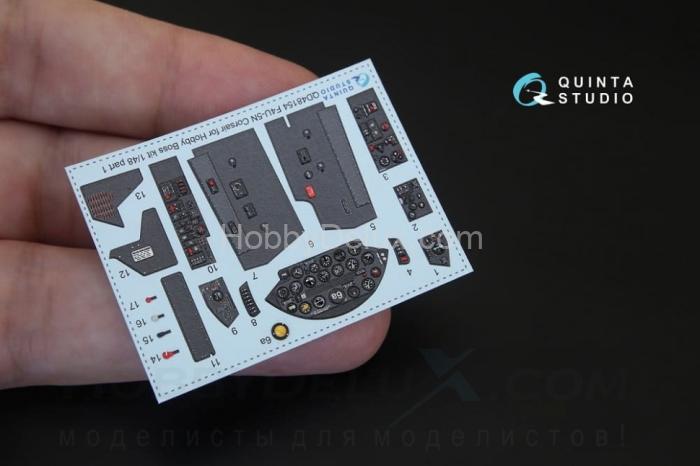 3D Декаль интерьера кабины F4U-5N для модели Hobby Boss QD48154