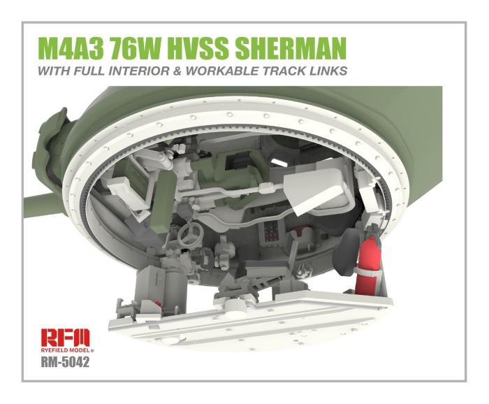 RFM (RYEFIELD MODEL) RM5042 1:35 Американский танк M4A3 76W HVSS Sherman с полным интерьером