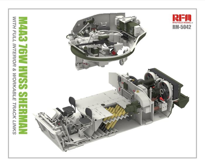 RFM (RYEFIELD MODEL) RM5042 1:35 Американский танк M4A3 76W HVSS Sherman с полным интерьером