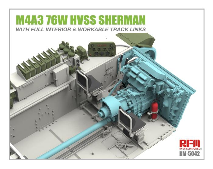 RFM (RYEFIELD MODEL) RM5042 1:35 Американский танк M4A3 76W HVSS Sherman с полным интерьером
