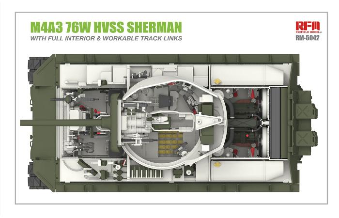 RFM (RYEFIELD MODEL) RM5042 1:35 Американский танк M4A3 76W HVSS Sherman с полным интерьером