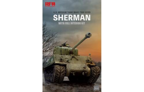 Американский танк M4A3 76W HVSS Sherman с полным интерьером