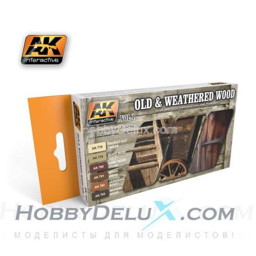 AK-562 Набор красок OLD & WEATHERED WOOD VOL.1