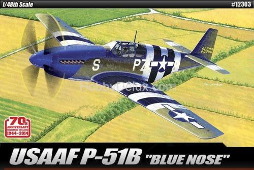 ACADEMY 12303 1/48 P-51B Mustang 'Blue Nose'