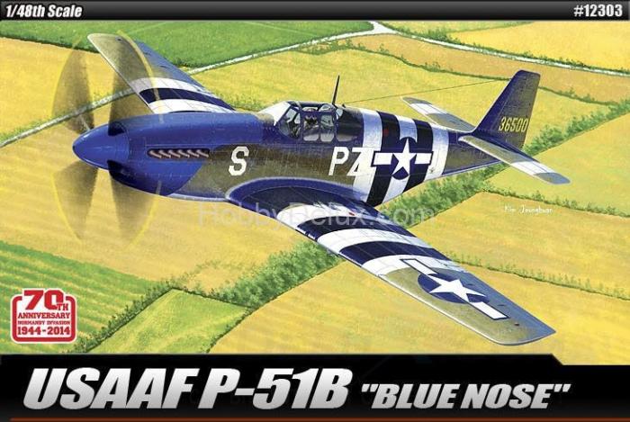 ACADEMY 12303 1/48 P-51B Mustang 'Blue Nose' 12303