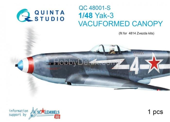 Набор остекления Як-3 для модели Звезда 4814, 2 шт. QC48001-D