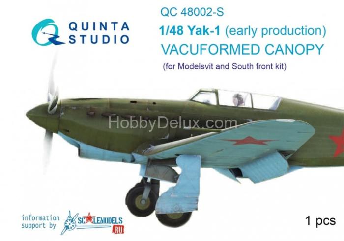 Набор остекления Як-1 ранние серии для модели Моделсвит/ЮФ, 2 шт. QC48002-D