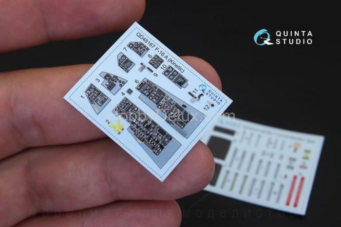 3D Декаль интерьера кабины F-16A для модели Kinetic QD48167