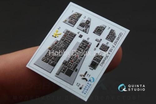 3D Декаль интерьера кабины F-16A  для модели Kinetic