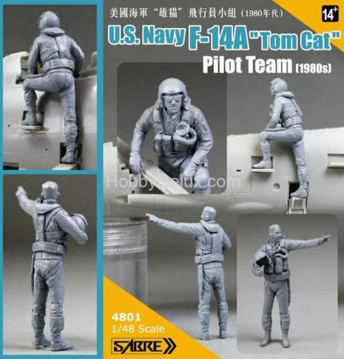 SABRE MODEL 4801 U.S.Navy F-14A"Tomcat" Pilot Team (1980s)