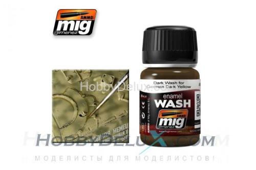 AMIG1000 Ammo Mig BROWN WASH FOR GERMAN DARK YELLOW (Коричневая смывка для немецкой техники темно-желтого цвета)