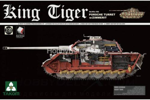 Takom 2046 1/35 King Tiger Sd.Kfz.182 Porsche Turret w/Zimmerit