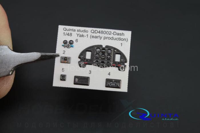 3D Декаль интерьера кабины Як-1 (ранние серии) (для модели Моделсвит/ЮФ)1 QD48002-Dash