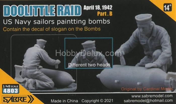 SABRE MODEL 4803 DOOLITTLE RAID Part.B - US Navy sailors paintting bombs SB4803
