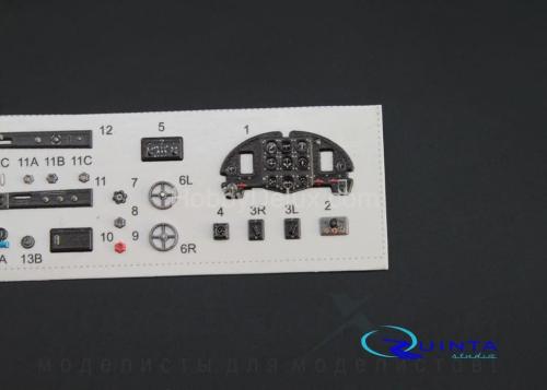 3D Декаль интерьера кабины Як-1 (ранние серии) (для модели Моделсвит/ЮФ)3