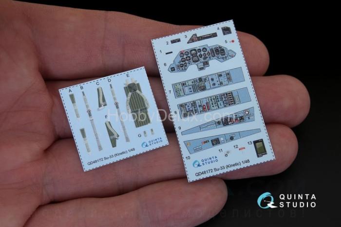 3D Декаль интерьера кабины Су-33 для модели Kinetic QD48172