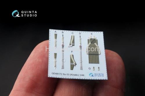 3D Декаль интерьера кабины Су-33 для модели Kinetic