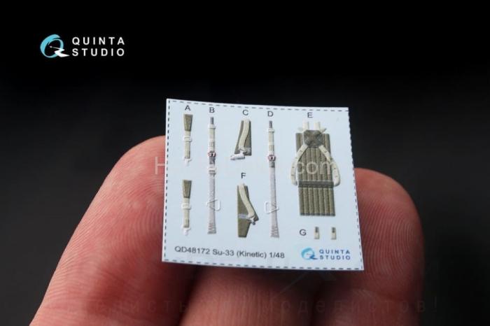 3D Декаль интерьера кабины Су-33 для модели Kinetic QD48172